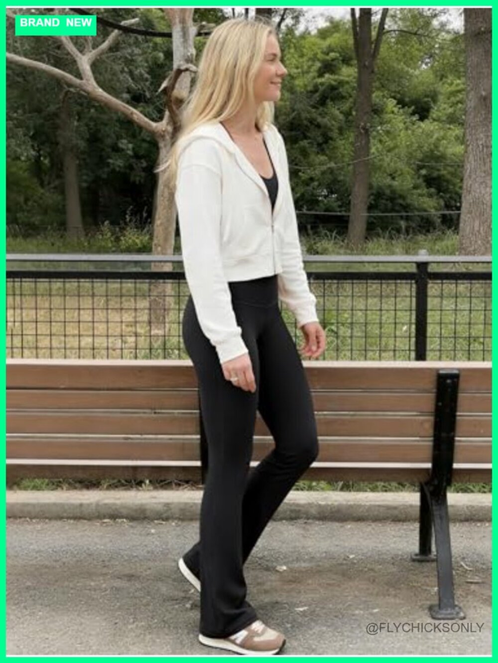 High Waist Tummy Control Flared Yoga Pants Bootcut Leggings with Inner Pocket - Picture 4 of 6